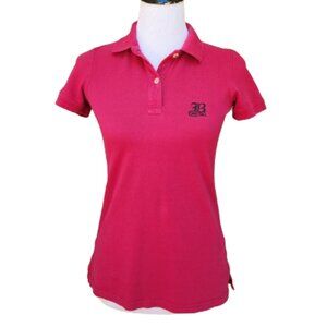 Beval Fuchsia Pink Polo Shirt Basic Top 100% Cotton Short Sleeves Solid